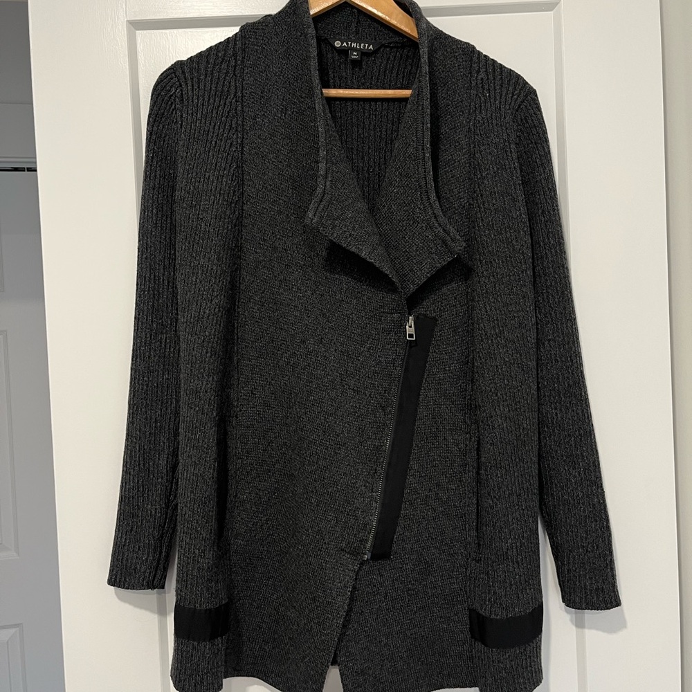 Athleta Charcoal Knit Cardigan